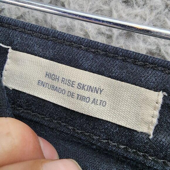 Universal Thread Jeans Womens 30 Petite Black Stretch Denim High Rise Skinny - Picture 4 of 12